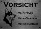 Preview: Edelstahl Hundeschild Australian Kelpie VORSICHT Mein Haus mein Garten meine Familie